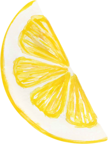 Watercolor Lemon Wedge Illustration